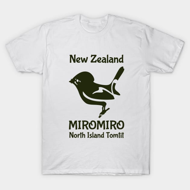 Tomtit MIROMIRO New Zealand /Aotearoa bird T-Shirt by mailboxdisco